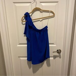 One-Shoulder Blue Top
